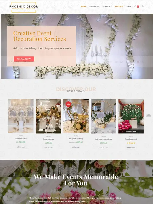 Phoenix Event Decor